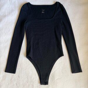 Target Women's Long Sleeve Ribbed Slim Fit Bodysuit A New Day™ in Black | Size S